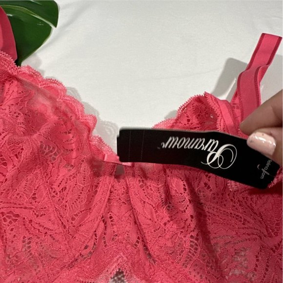 NWT Paramour‎ [ 40H ] Peridot Unlined Lace Bra in Honeysuckle Pink - Picture 8 of 16